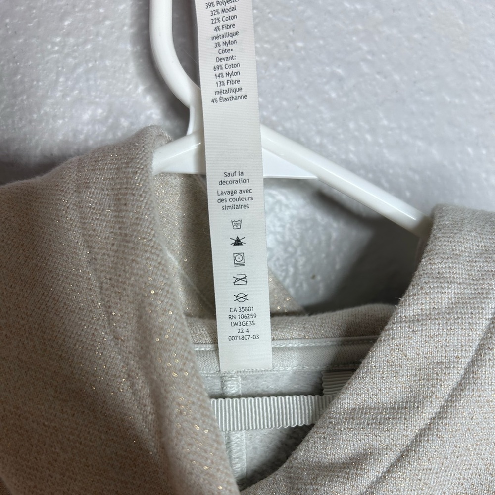 Lululemon Bone Gold Sparkle Cropped Pullover Hoodie - Picture 10 of 10